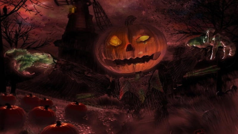 Halloween 2, Halloween, Pumpkin, Trick or treat, Jack o Lantern, HD wallpaper
