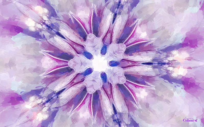 Lilac flower, lilac, art, by cehenot, abstract, texture, painting, flower, pictura, pink, HD wallpaper
