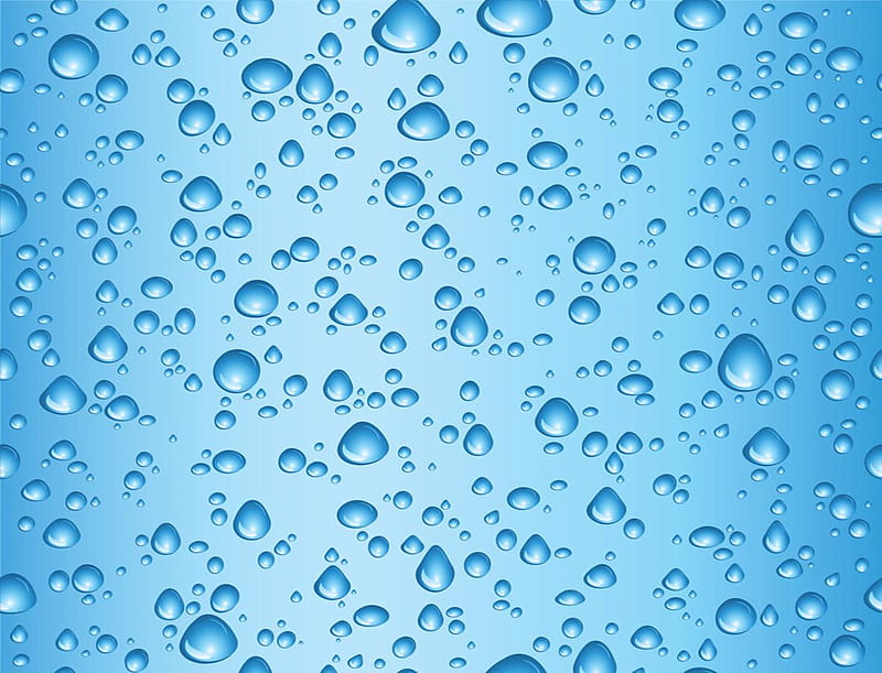 Beaded water, glass, water, droplets, rain, blue, beaded, HD wallpaper