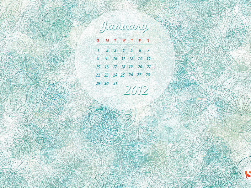 delicate frost-January 2012 calendar themes, HD wallpaper