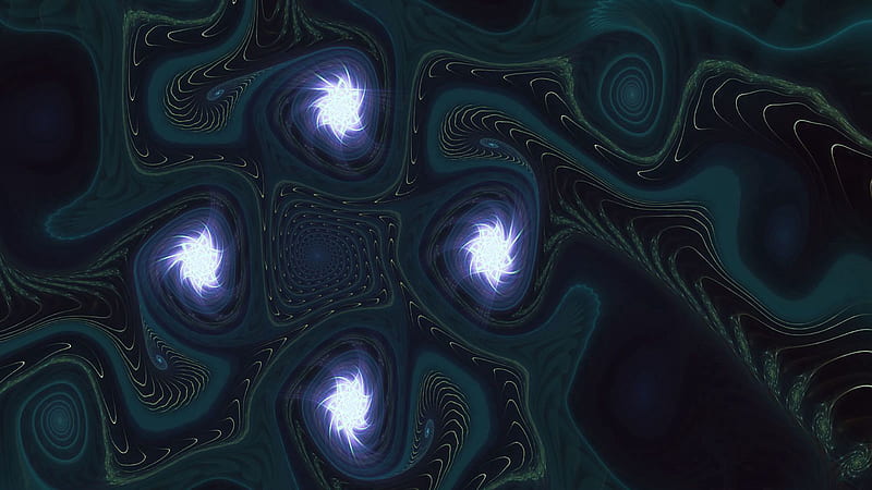 Fractal Patterns Dark Stars, HD wallpaper