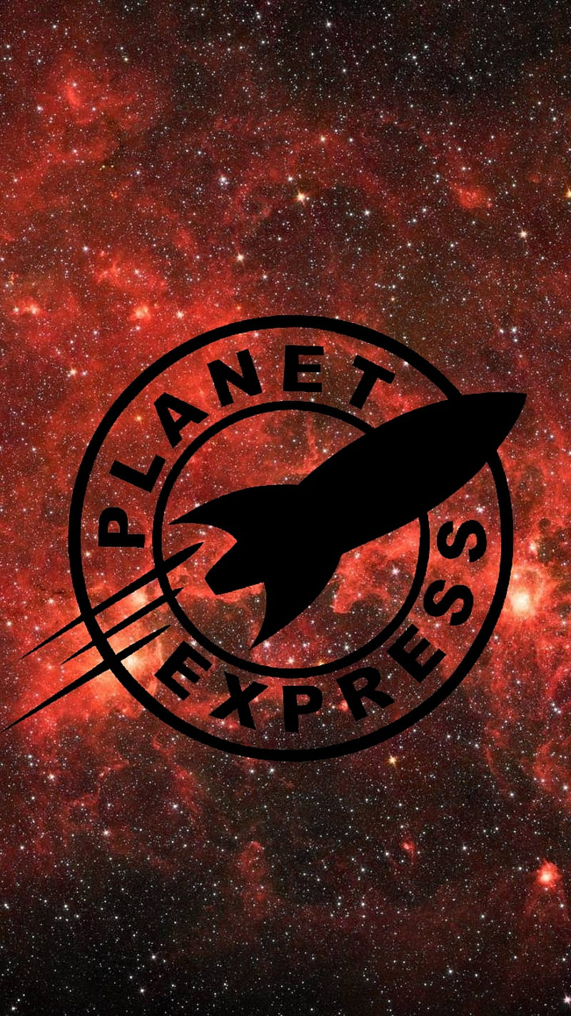 Planet Express, space, future, futurama, galaxy, nebula, red, fry, leela, bender, HD phone wallpaper