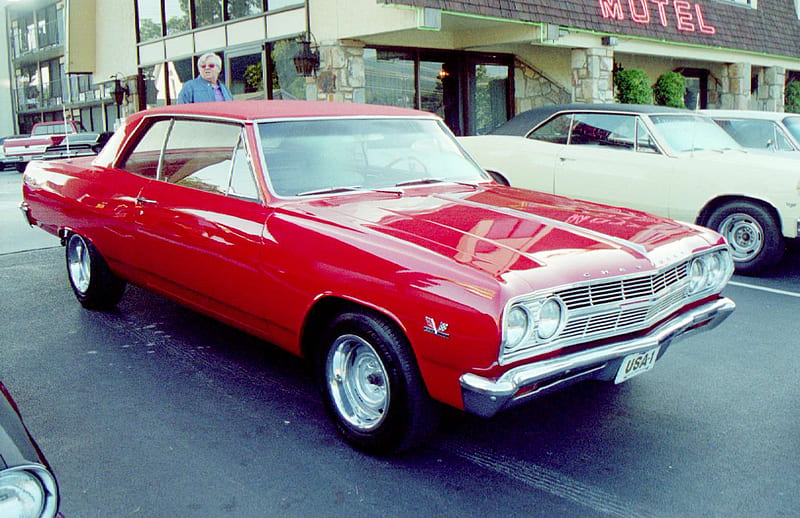 '65 Chevelle, chevy, red, nice, pigeon forge, HD wallpaper