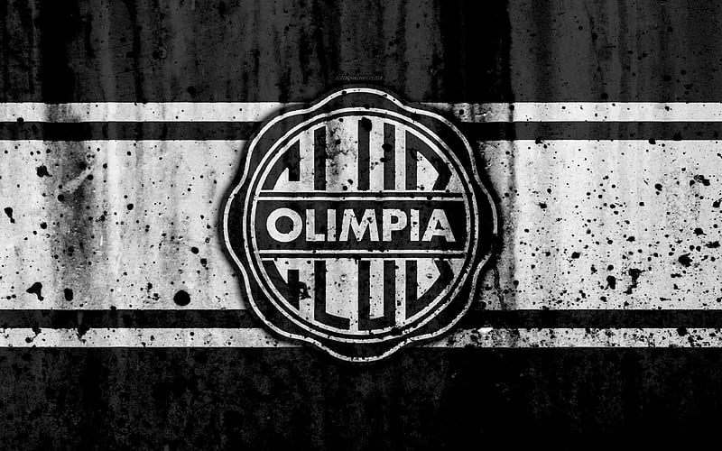 FC Olimpia Asuncion, grunge, Paraguayan Primera Division, soccer, football club, Paraguay, Olimpia Asuncion, art, logo, stone texture, Olimpia Asuncion FC, HD wallpaper