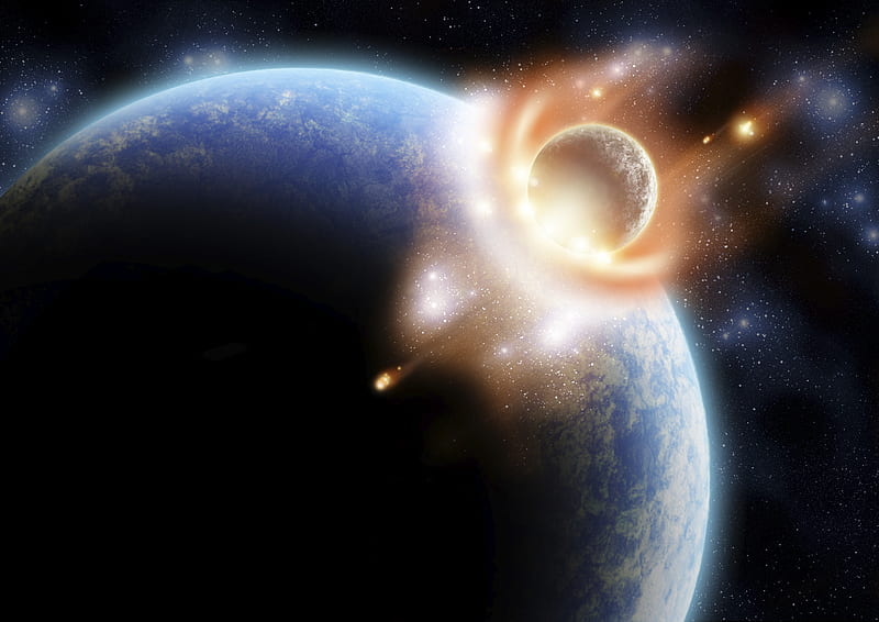 Asteroid, disaster, impact, destruction, planet, end of the world, apocalypce, ending, HD wallpaper