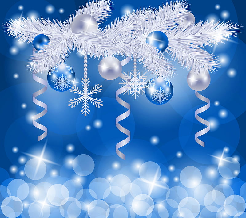 Christmas Balls, abstract, blue christmas, decoration, HD wallpaper