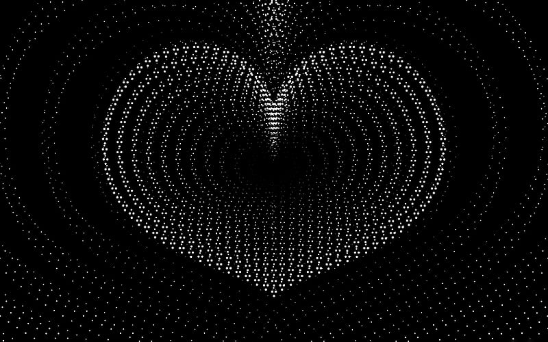 White heart black backgrounds, minimal, love concepts, background with heart,  HD wallpaper | Peakpx