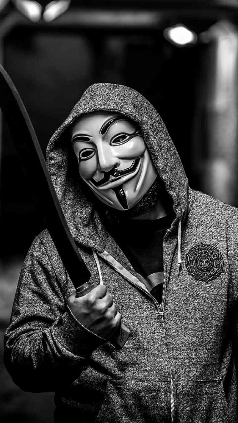 Mask man, mask, anonymous, vendetta, hackers, horror rappers, smoking, HD phone wallpaper