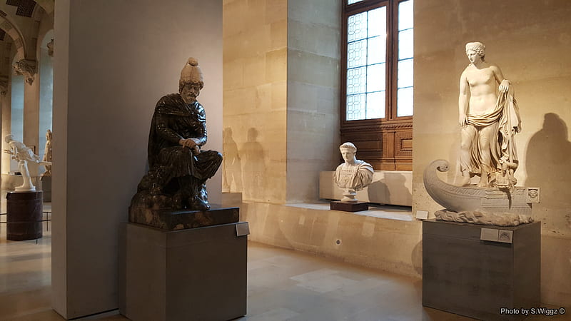 Louvre Museum, Paris, France, Museum, Louvre, Paris, Sculpture, France, Art, Statue, HD wallpaper