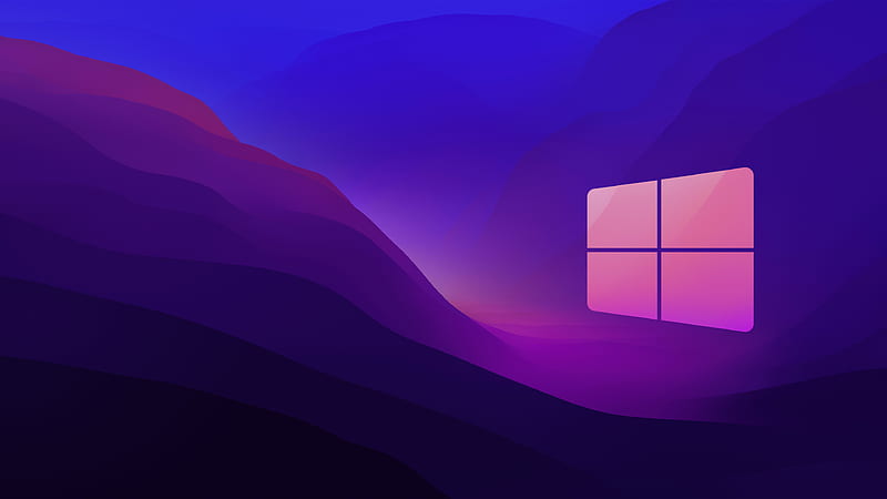 Windows Logo Minimalist Blue Purple Background Windows, HD wallpaper