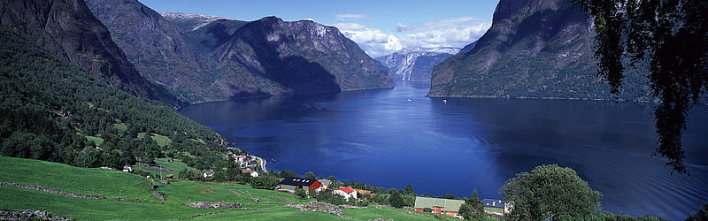 Norway Aurlandsfjord, nature, mountains, HD wallpaper