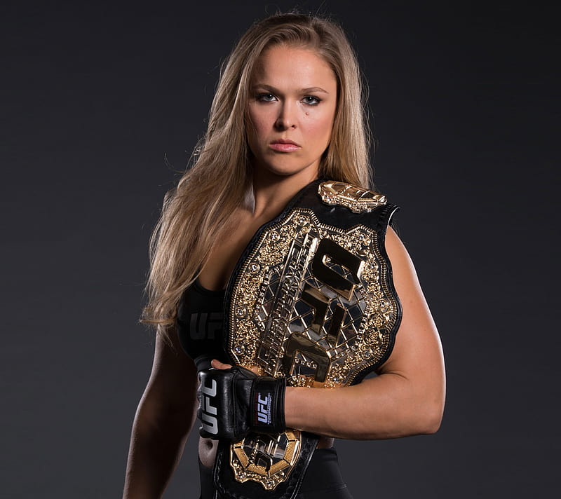 Ronda Rousey, actress, america, black, blonde, expendables, gold, ufc, usa, HD wallpaper
