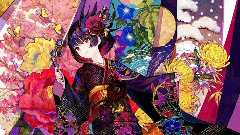 Anime, Girl, Kimono, HD wallpaper | Peakpx