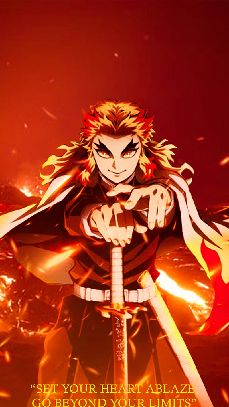 Rengoku Set Your Heart Ablaze Wallpaper