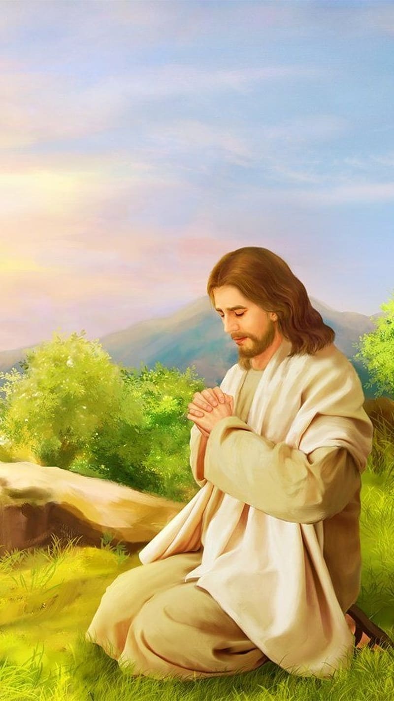 God Jesus In Praying Mode, god , jesus, praying, mode, HD phone wallpaper