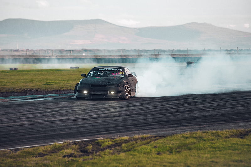 car, drift, smoke, extreme, HD wallpaper