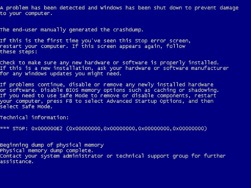 Bluescreen - Windows XP, XP, error, Bluescreen, problem, Windows, HD wallpaper