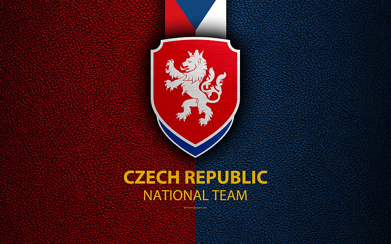 Czech Republic national football team leather texture, emblem, logo, football, Czech Republic, HD wallpaper