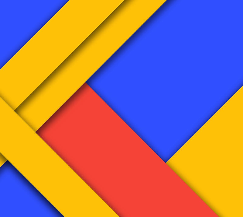 Material Stripes, abstract, blue, colors, red, shapes, yellow, HD wallpaper