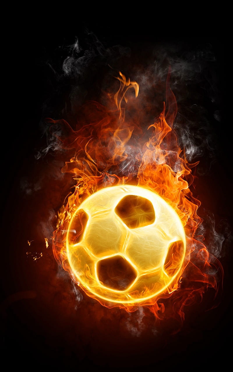 mineral período Carteles Esports, fútbol, ​​fuego, negro, pelota, Fondo de pantalla de teléfono HD |  Peakpx