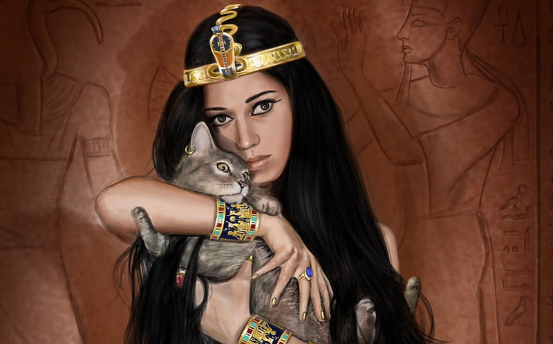 Egyptian princess, egyptian, cat, princess, girl, HD wallpaper | Peakpx