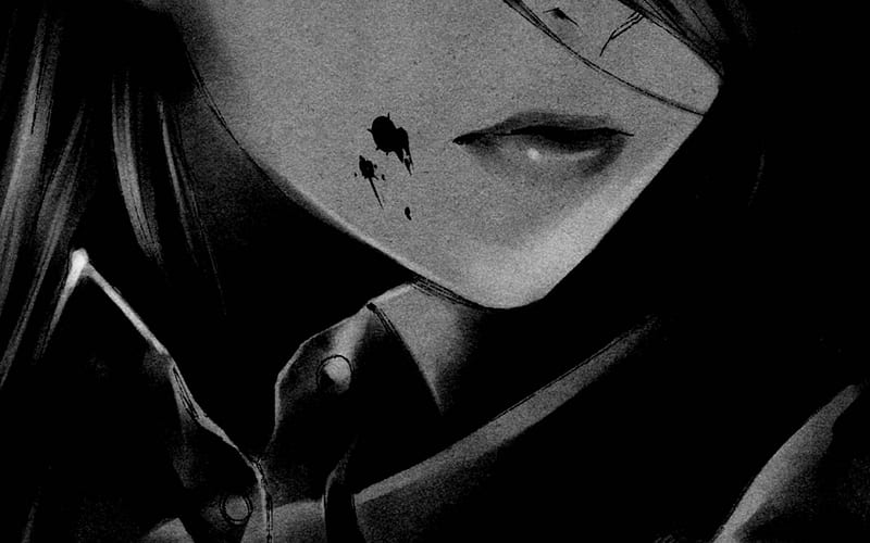 Another, Pretty, Anime, Manga, bonito, dark, Gorgeous, Reiko, Awesome,  Black and White, HD wallpaper