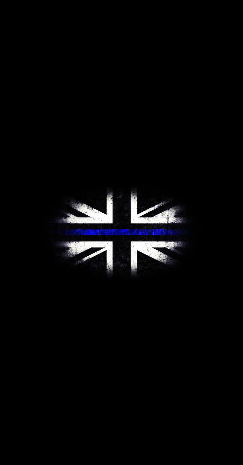 Faded Thin Blue Line, black, britain, british, flag, jack, patriot, union, HD phone wallpaper