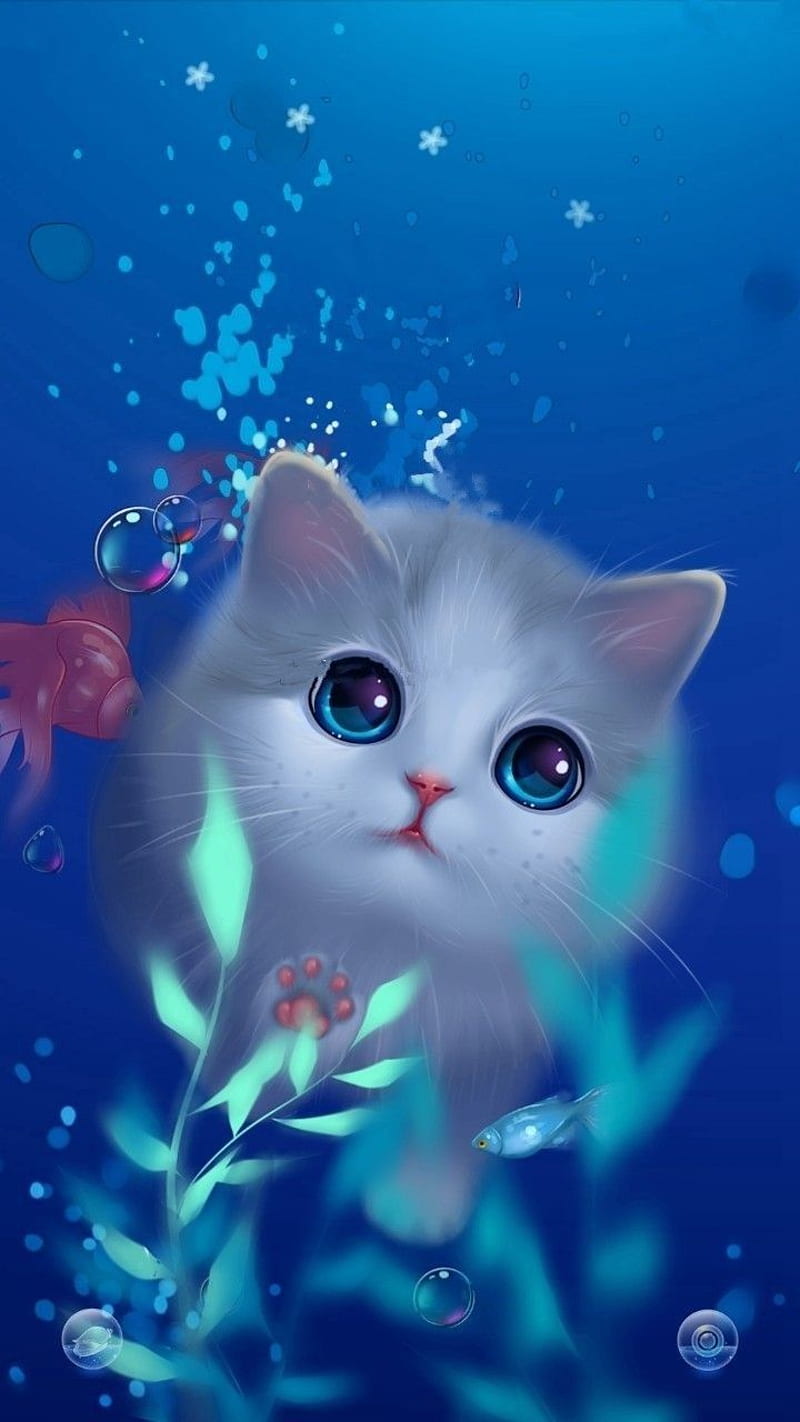 Cute Anime Kitten, HD phone wallpaper | Peakpx