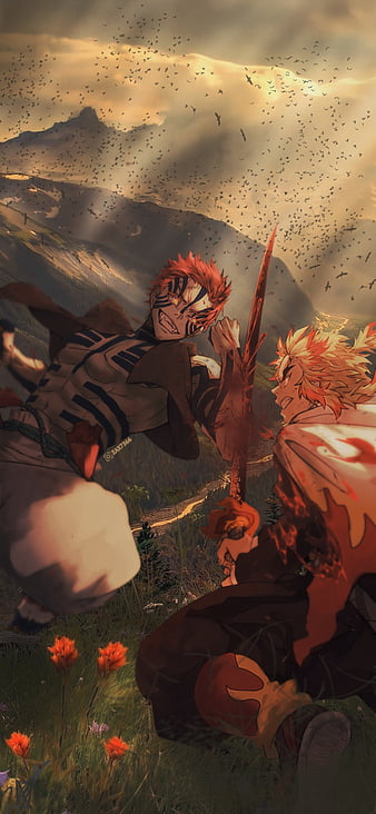 Demon Slayer - Rengoku Vs Akaza HD baixar papel de parede