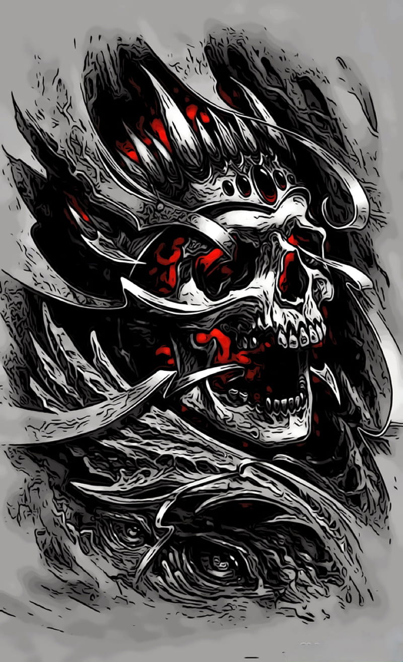 King Skull, cool, king, red, scarecrow, skull, skulls, HD phone wallpaper |  Peakpx