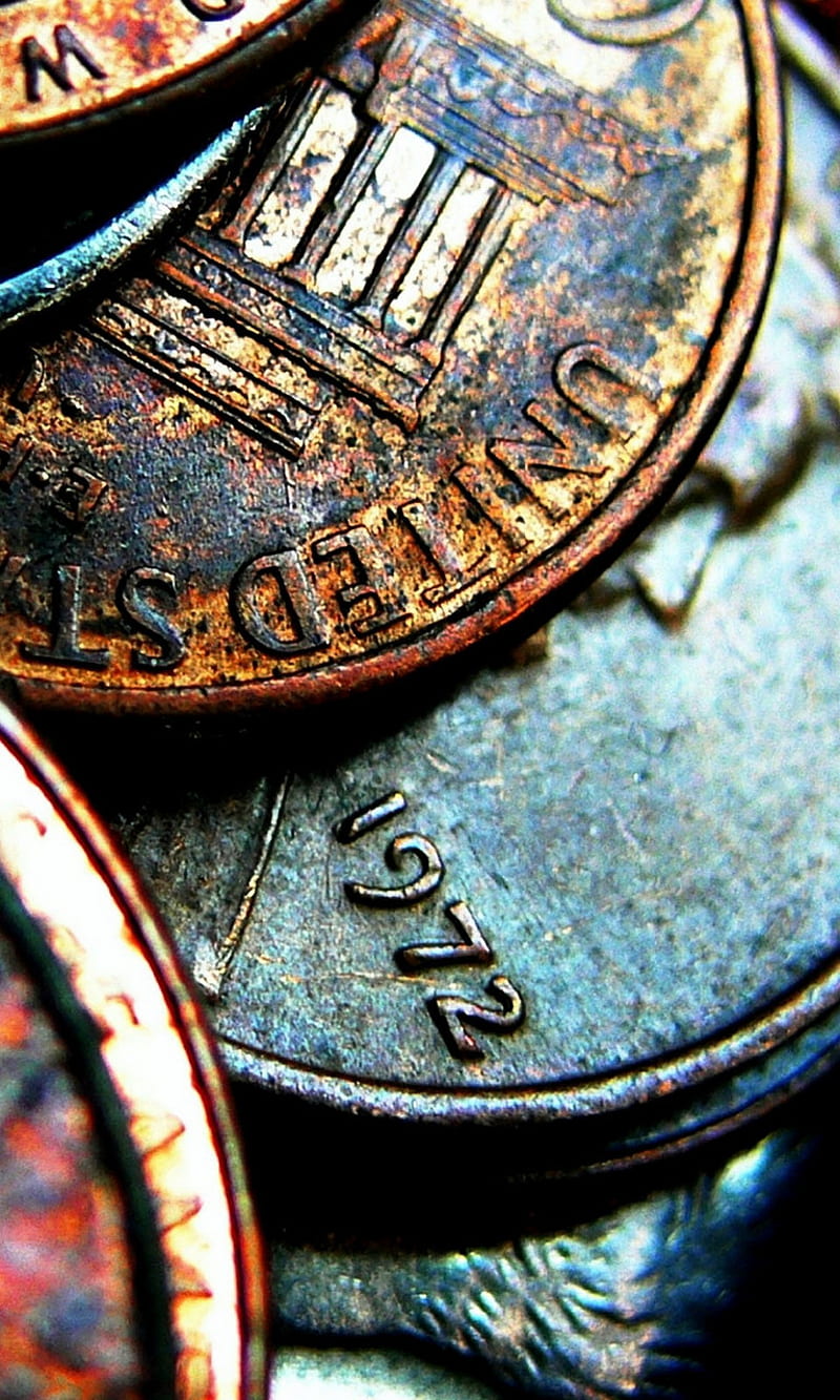 Coins, abstract, money, pennies, HD phone wallpaper