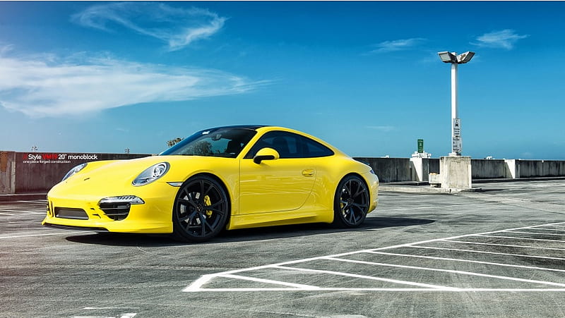 Racing Yellow Porsche 991, HD wallpaper