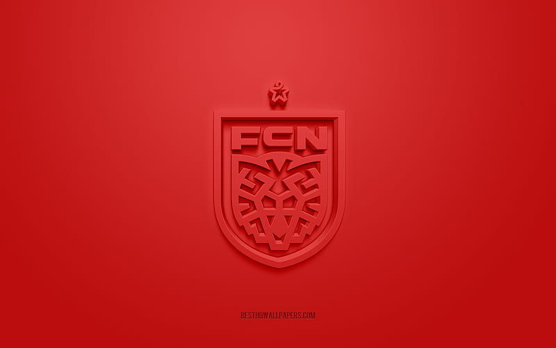 FC Nordsjaelland, creative 3D logo, red background, 3d emblem, Danish football club, Danish Superliga, Farum, Denmark, FC Nordsjaelland new logo, football, FC Nordsjaelland 3d logo, HD wallpaper