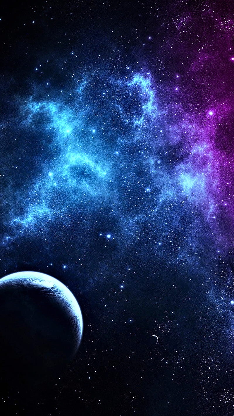 Galaxy, blue, nebula, space, stars, HD phone wallpaper