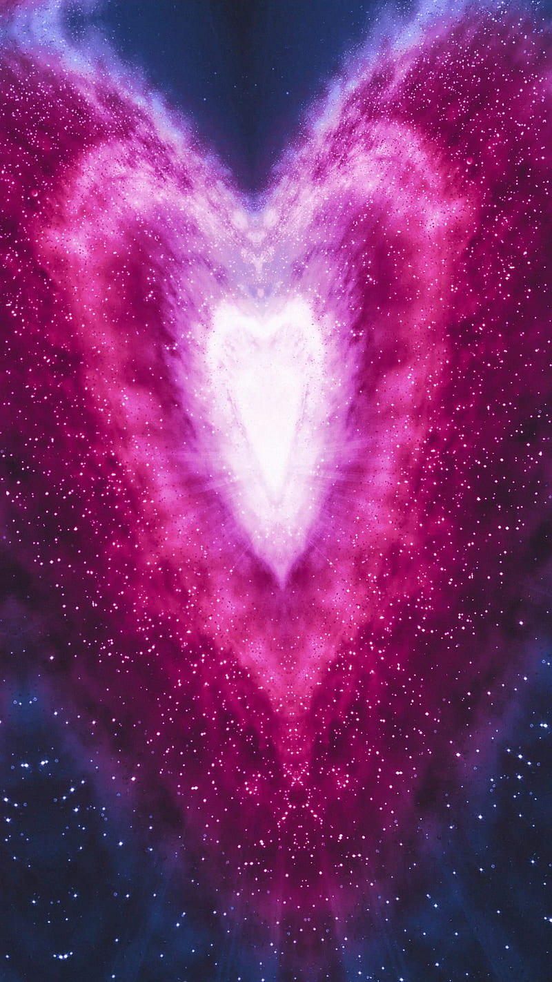 heart celestial, cloud, galaxy, heart, love, nebula, pink, space, stars, universe, valentines, HD phone wallpaper