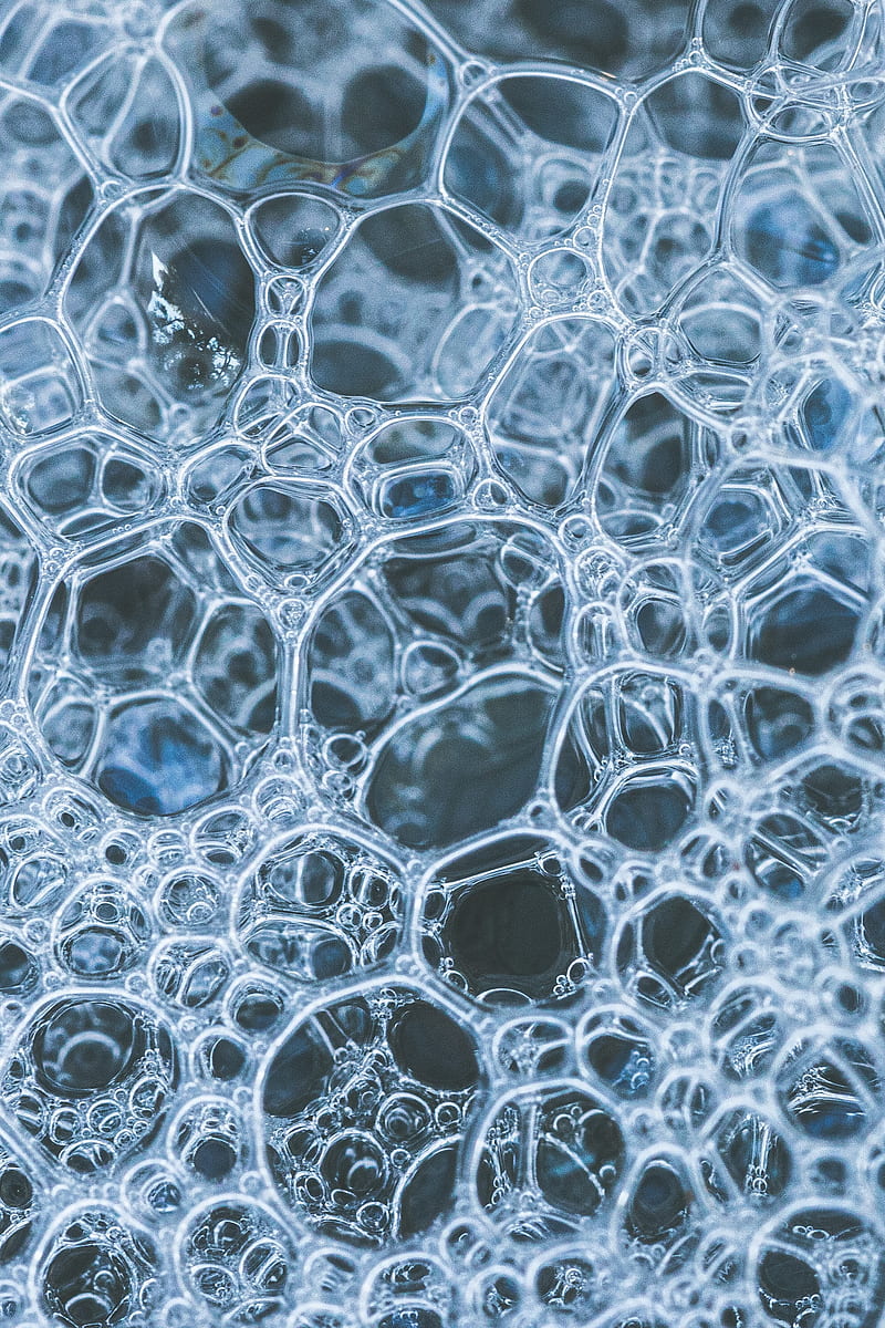 bubbles, water, blue, foam, HD phone wallpaper
