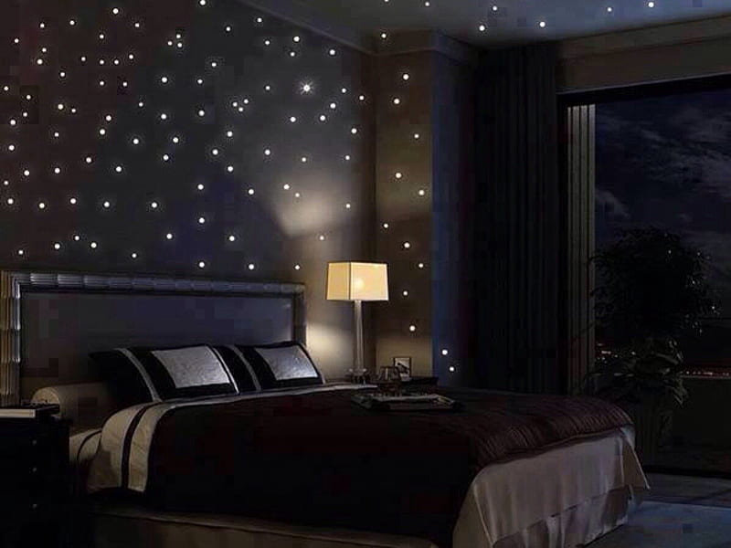 Starry night in a bedroom, Stars, pretty, nice, bedroom, night, HD wallpaper  | Peakpx