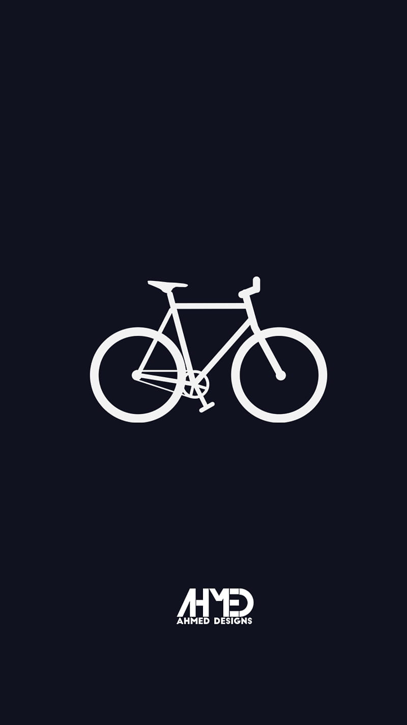Bicycle, ahmed designs, anime, black, blue, desenho, logo, minimalist, HD phone wallpaper
