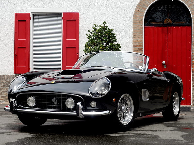 Ferrari California, antique, california, ferrari, car, black, classic, HD wallpaper