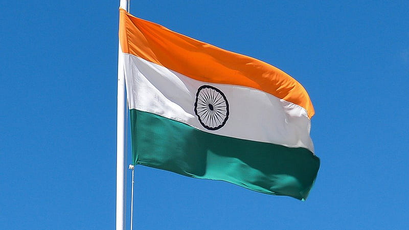 Flying Indian Flag In Blue Sky Background Indian Flag, HD wallpaper | Peakpx