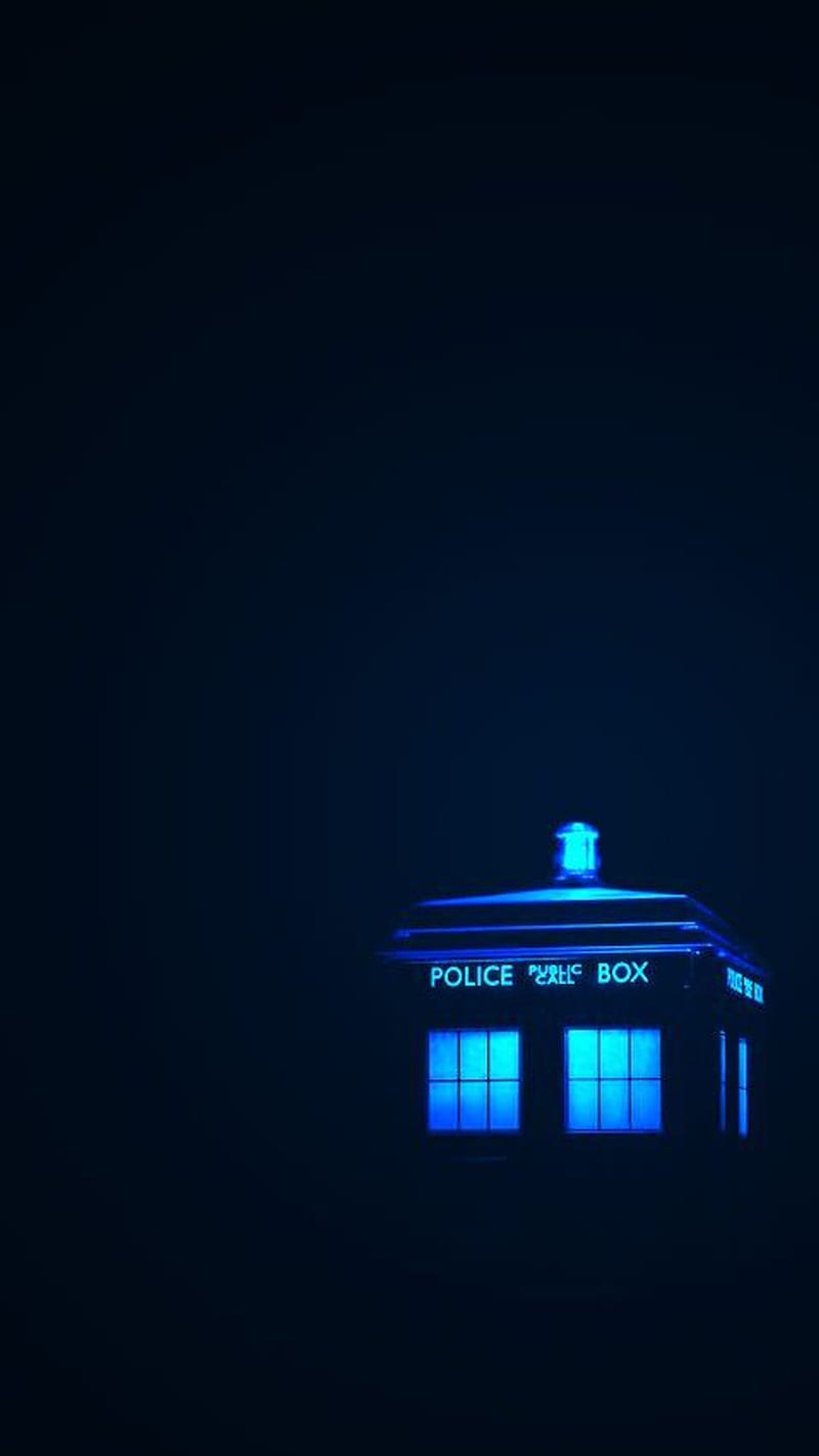 Blue TARDIS, police call box, HD phone wallpaper