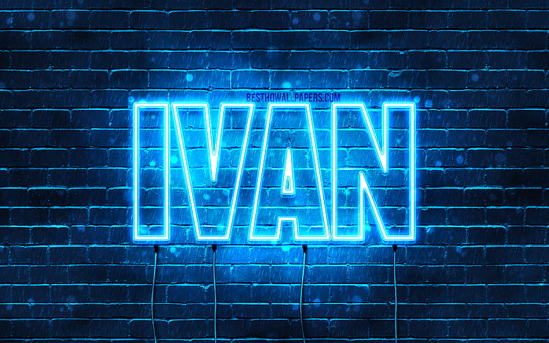 Ivan con nombres, texto horizontal, nombre de ivan, luces de neón azules,  con nombre de ivan, Fondo de pantalla HD | Peakpx