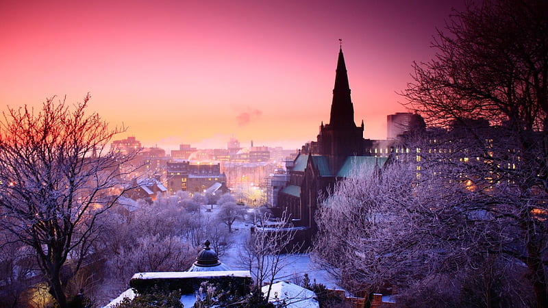 Glasgow Cathedral In Winter, Churches, Cathedrals, Scotland, Glasgow, HD wallpaper