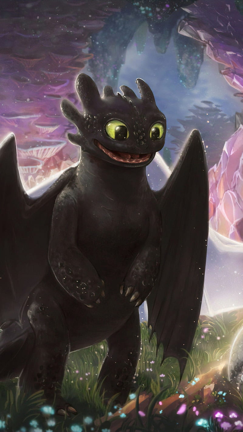 Toothless, drgons, how to train you dragon, HD phone wallpaper