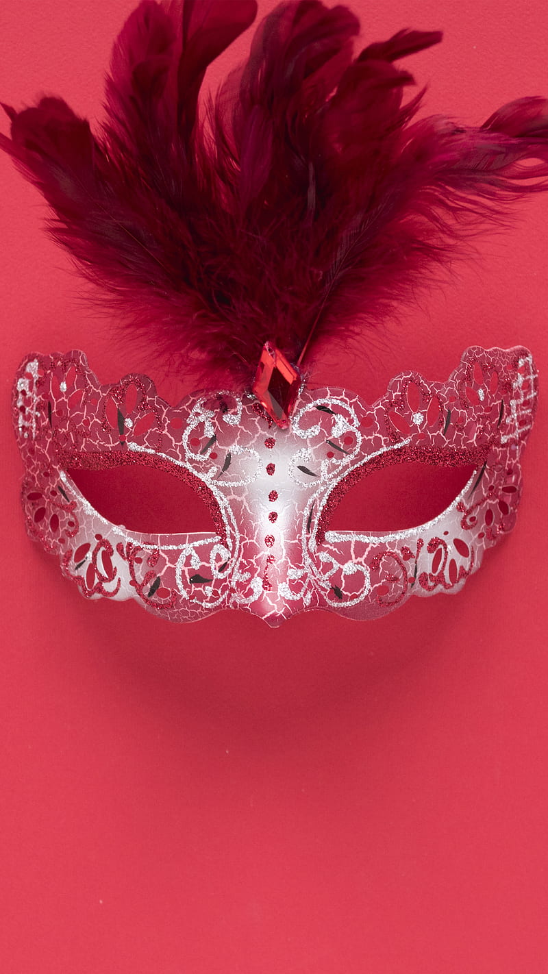 Máscara de carnaval rojo, beso, bonito, negro, plumas, carnaval, rosa, Fondo  de pantalla de teléfono HD | Peakpx