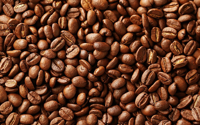 coffee beans texture, brown backgrounds, natural coffee, arabica, coffee textures, coffee backgrounds, coffee beans, macro, coffee, arabica beans, HD wallpaper