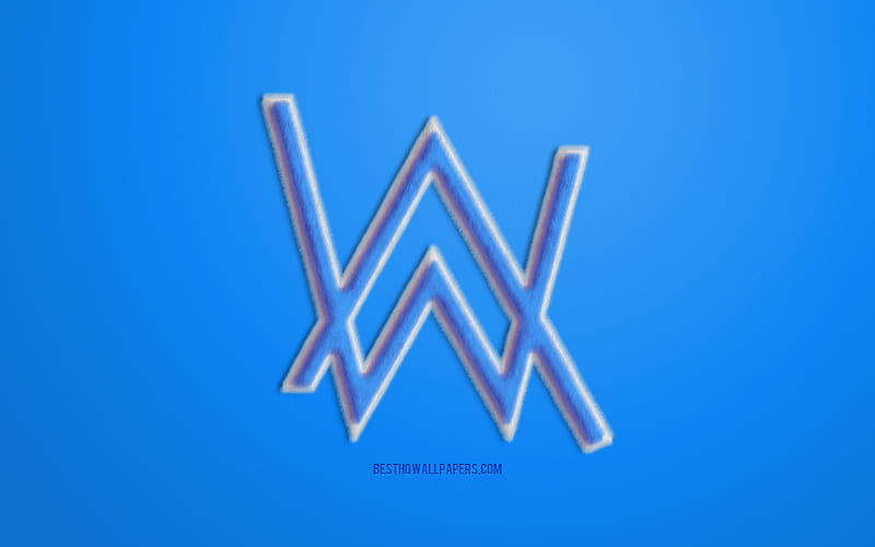 Logotipo de alan walker azul, azul, logotipo de alan walker 3d, arte  creativo de la piel, Fondo de pantalla HD | Peakpx