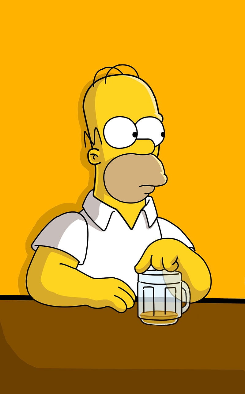 Homer, bar, beer, duff, homero, lossimpsons, minimalist, simpson, simpsons, thesimpsons, HD phone wallpaper