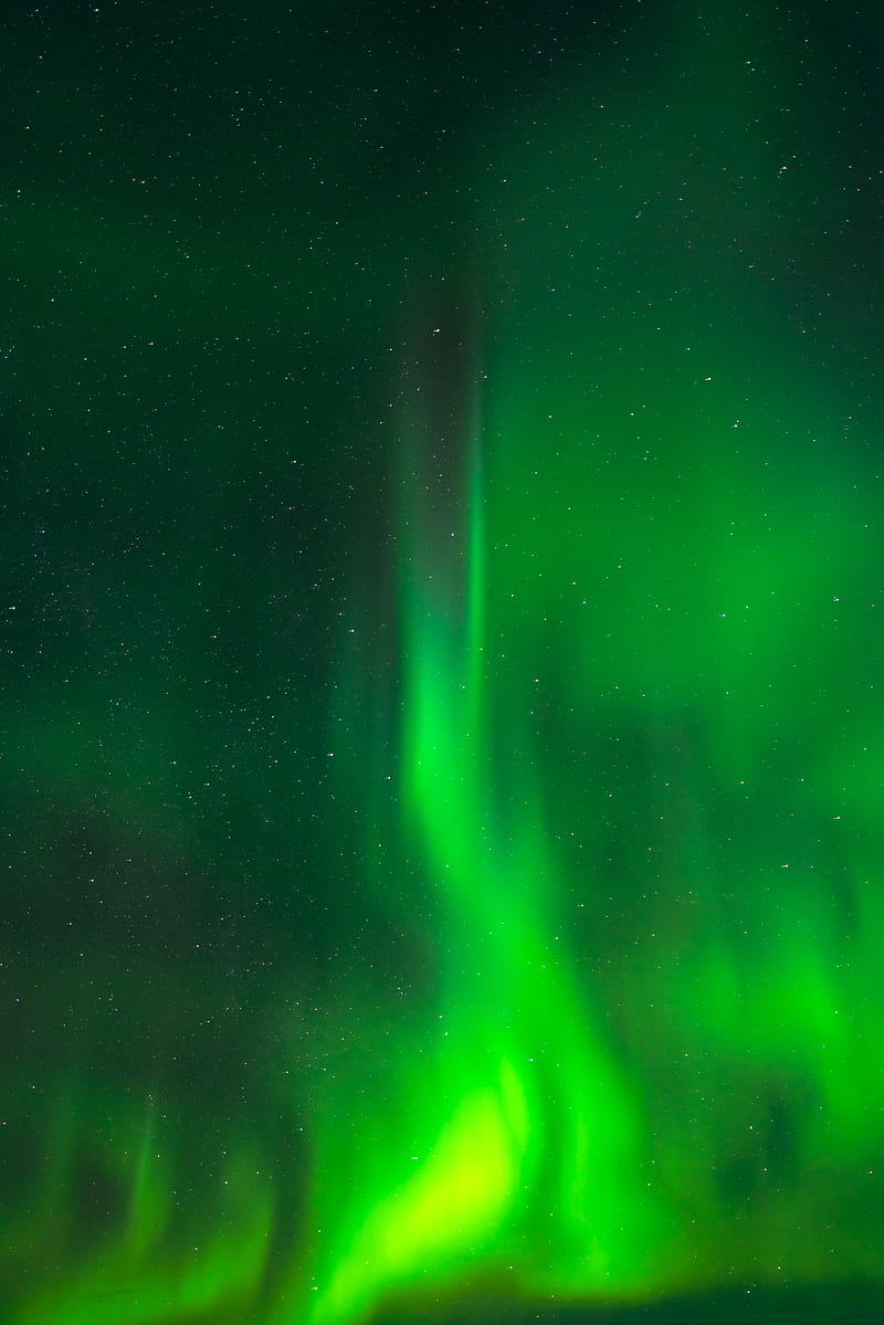 northern lights, light, green, sky, night, HD phone wallpaper