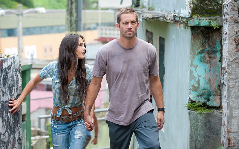 Fast Five (2011), mociev, movie, action, man, woman, Paul Walker, actress, fast and furious, couple, actor, fast five, HD wallpaper